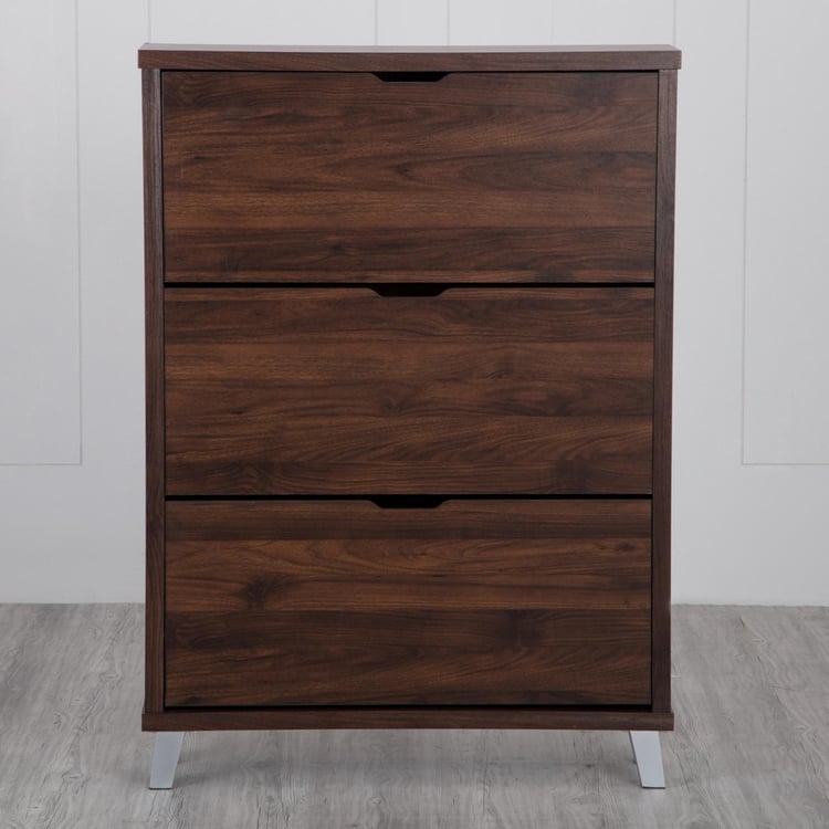 Lewis 12 Pairs Flap Open Shoe Cabinet - Brown