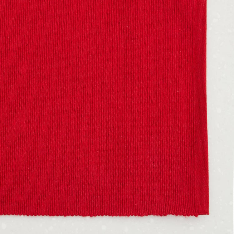 Kale Textured Placemat - Cotton - Placemat 48 cm x 33 cm -Red