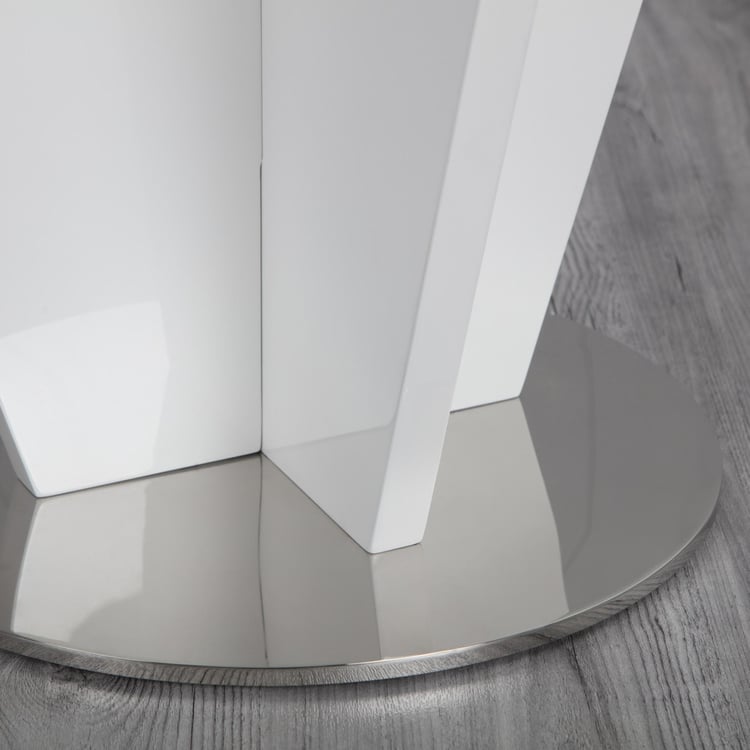 Wave Glass Top Tea Table - White