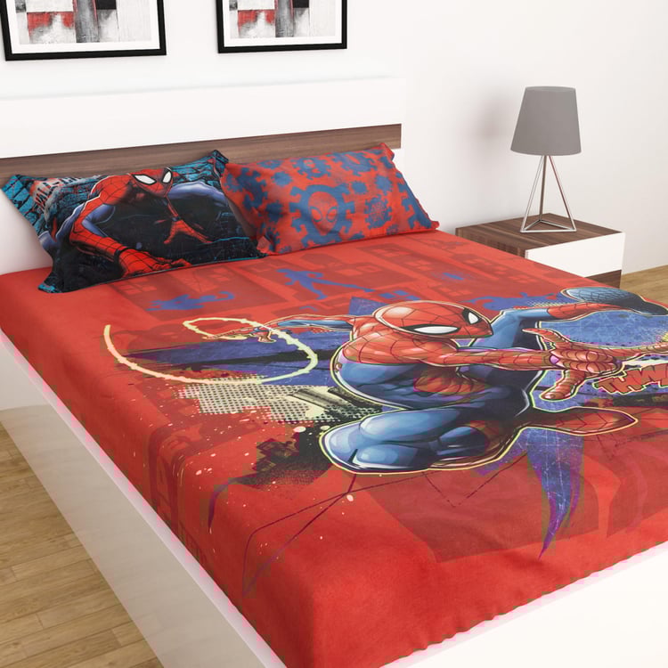 Marvel Spiderman Print Set of 3 Double Bed Sheet Set