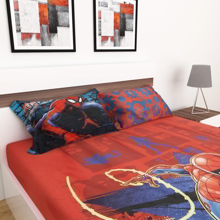 Marvel Spiderman Print Set of 3 Double Bed Sheet Set