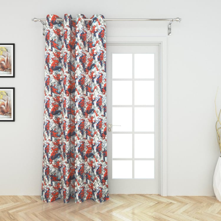 Marvel Spiderman Printed Cotton Semi-Blackout Door Curtain