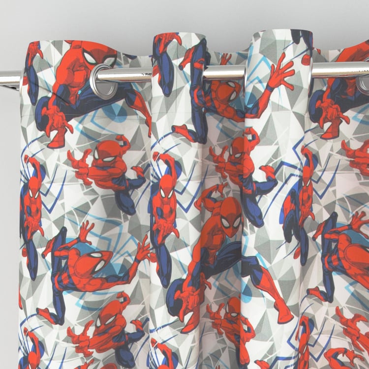 Marvel Spiderman Printed Cotton Semi-Blackout Door Curtain