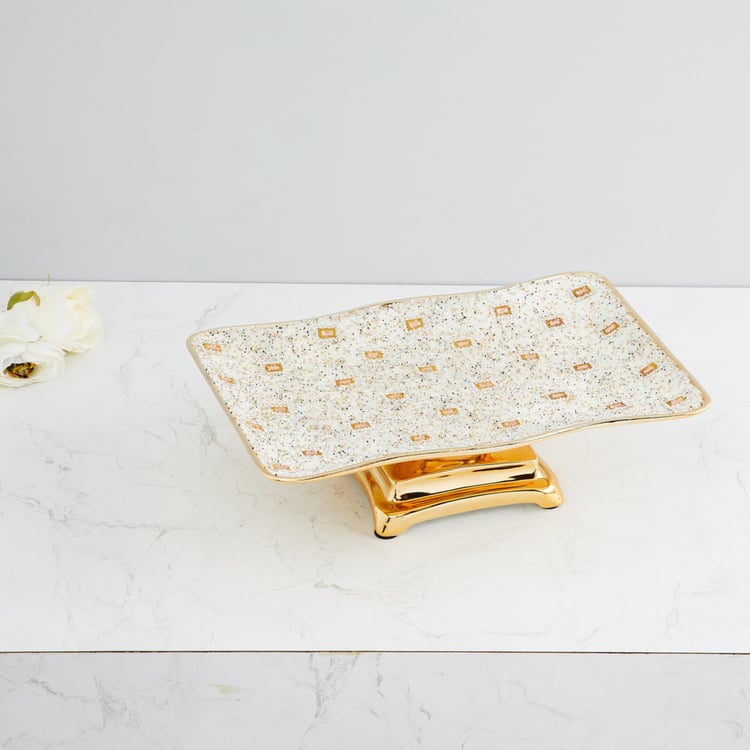 Galaxy Rectangular-Shaped Beaded Platter - 30x20x9 cms.