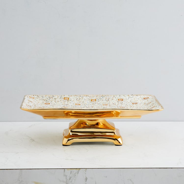 Galaxy Rectangular-Shaped Beaded Platter - 30x20x9 cms.