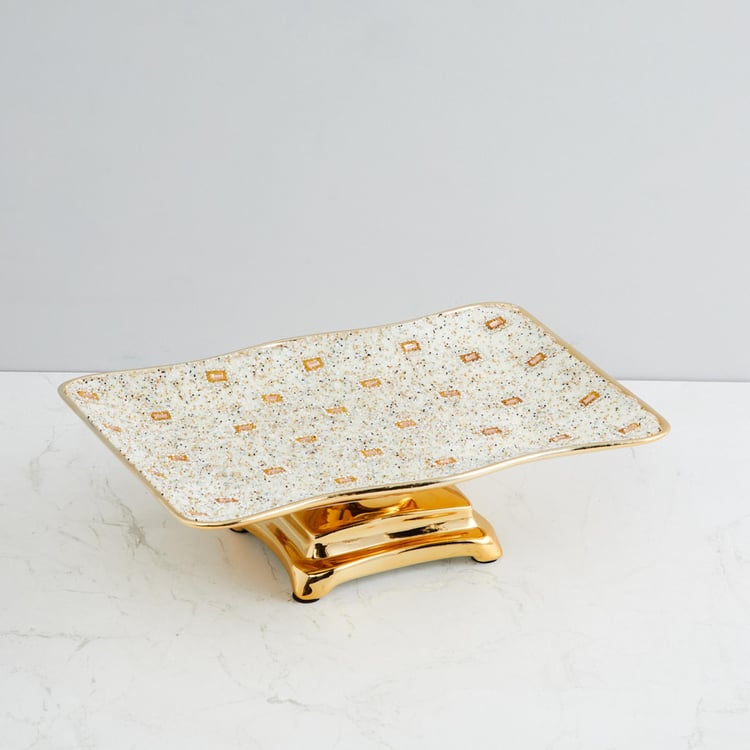 Galaxy Rectangular-Shaped Beaded Platter - 30x20x9 cms.