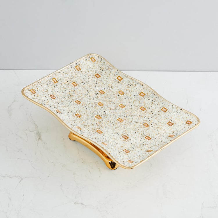 Galaxy Rectangular-Shaped Beaded Platter - 30x20x9 cms.