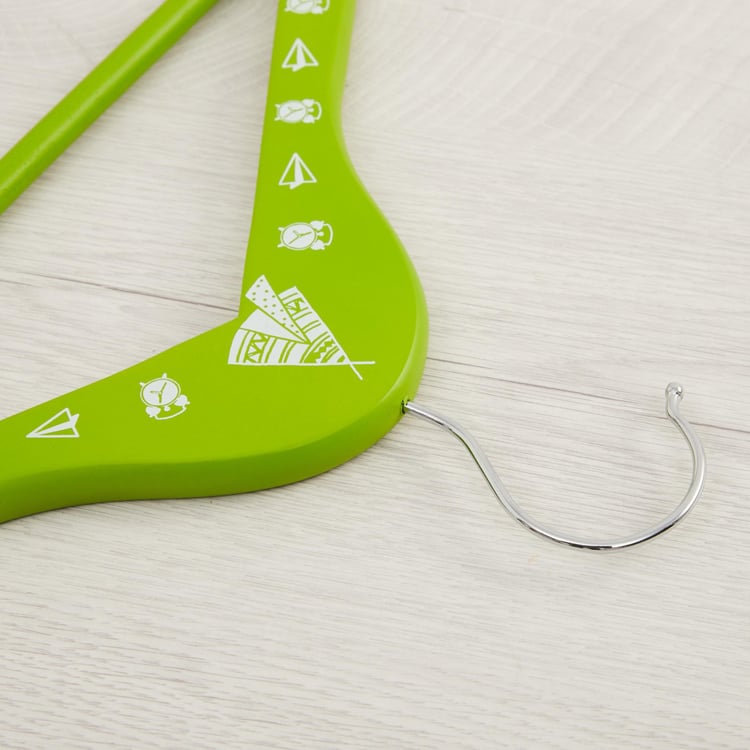 City Goes Wild Printed Wooden Hangers - Set Of 5 Pcs.