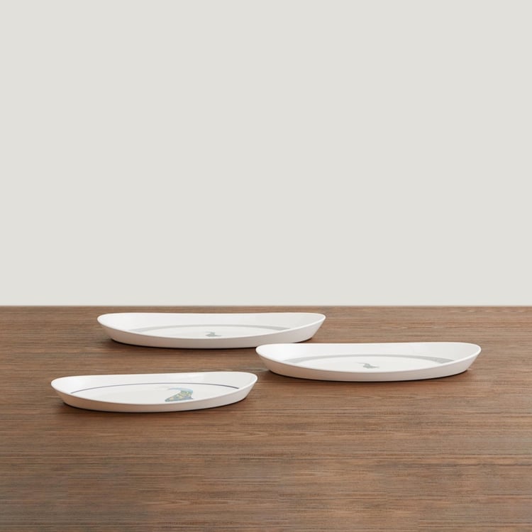 Victor Printed Melamine Trays-Set Of 3 Pcs.