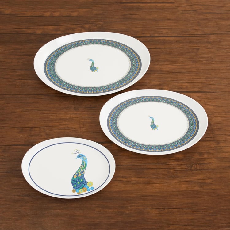 Victor Printed Melamine Trays-Set Of 3 Pcs.