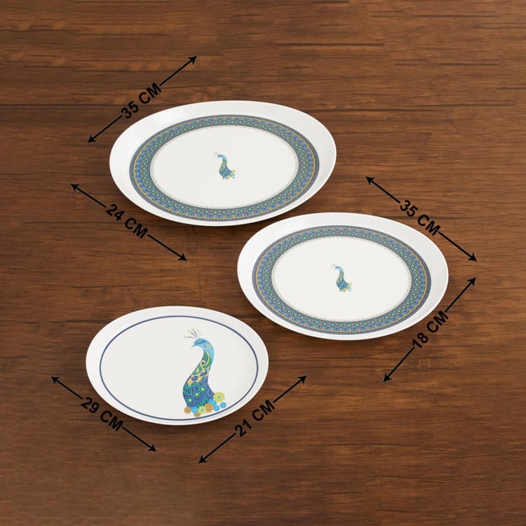 Victor Printed Melamine Trays-Set Of 3 Pcs.