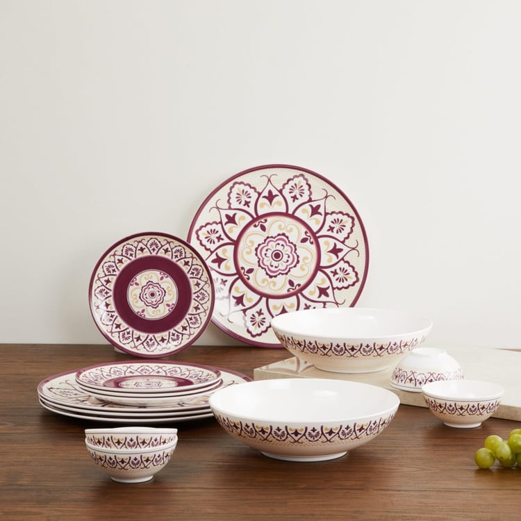 Victor Printed Melamine Dinner Set- 14 Pcs.