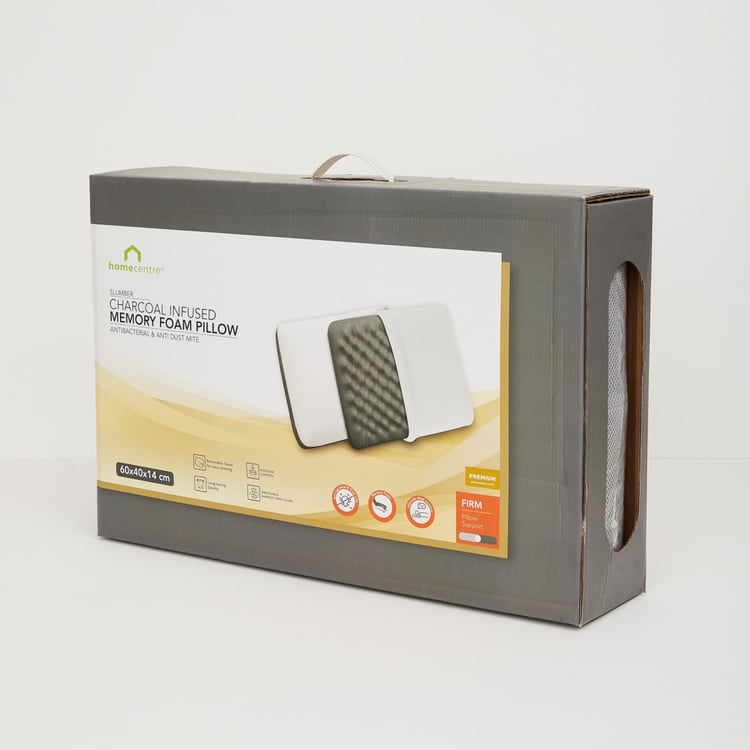 Slumber Charocal Solid Memory Foam Memory Foam Pillow