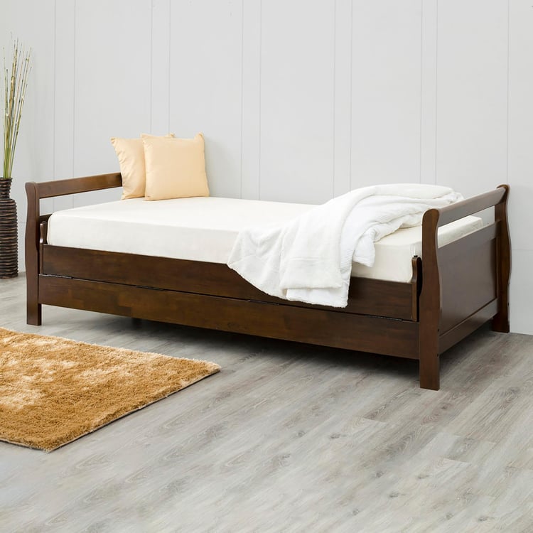 Costa Rubber Wood Day Bed - Brown