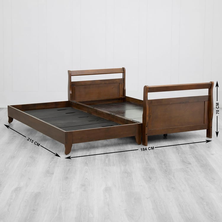 Costa Rubber Wood Day Bed - Brown