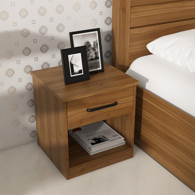 Freddie Bed Side Table with Drawer - Brown