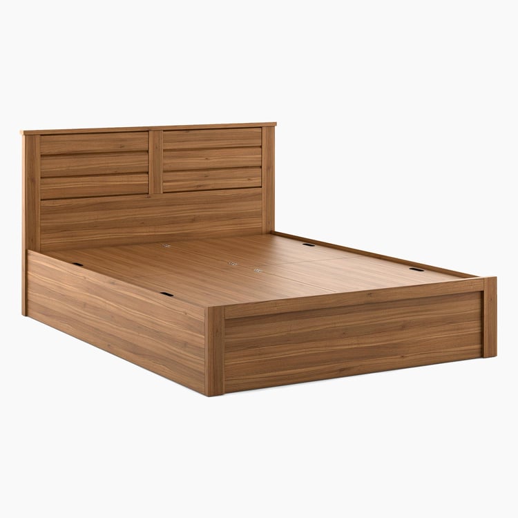Helios Freddie Brown Queen Bed With Box Storage - 150x195cm