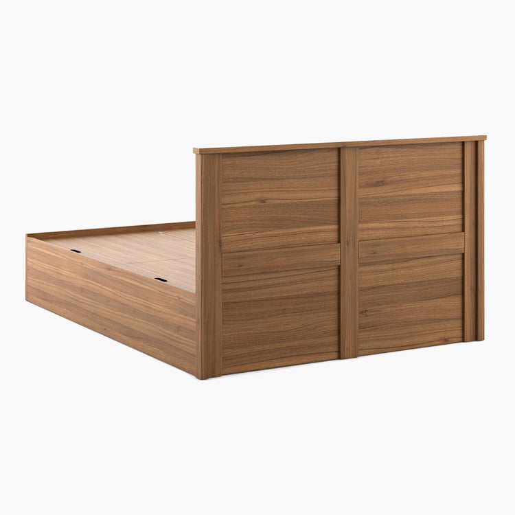 Helios Freddie Brown Queen Bed With Box Storage - 150x195cm