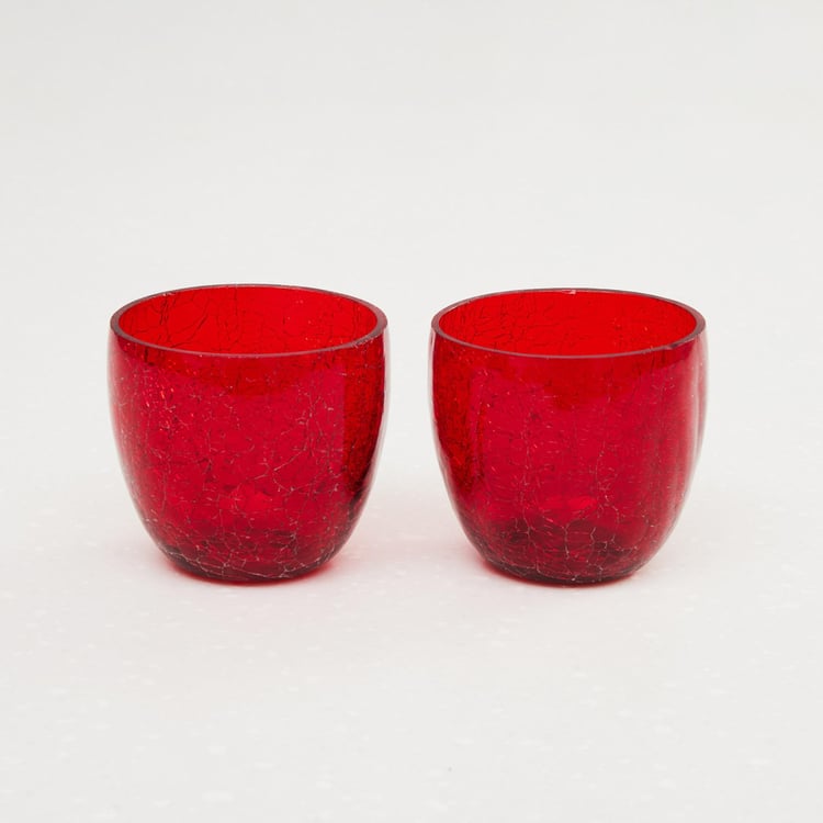 Redolance Crackle Votive Holders - Set Of 2 Pcs.