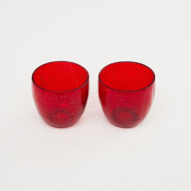 Redolance Crackle Votive Holders - Set Of 2 Pcs.