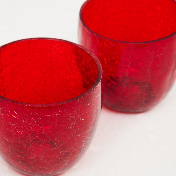 Redolance Crackle Votive Holders - Set Of 2 Pcs.