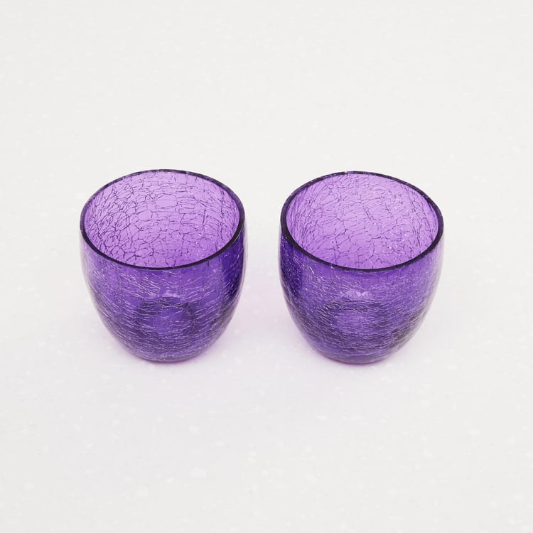 Redolance Crackle Votive Holders - Set Of 2 Pcs.