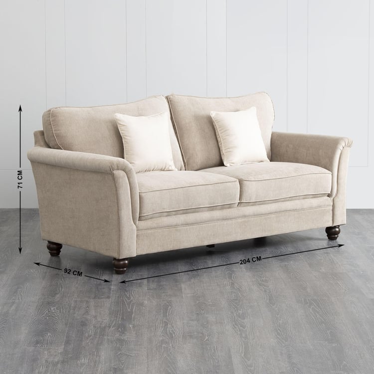 Lamcy Fabric 3-Seater Sofa - Grey