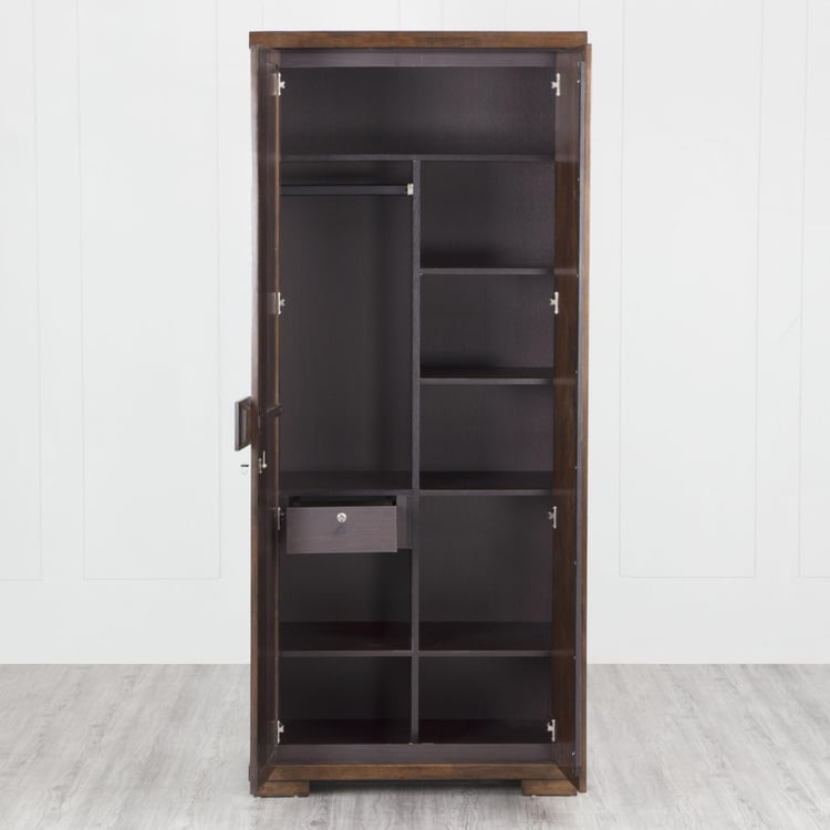 Rio 2-Door Wardrobe with Mirror - Brown