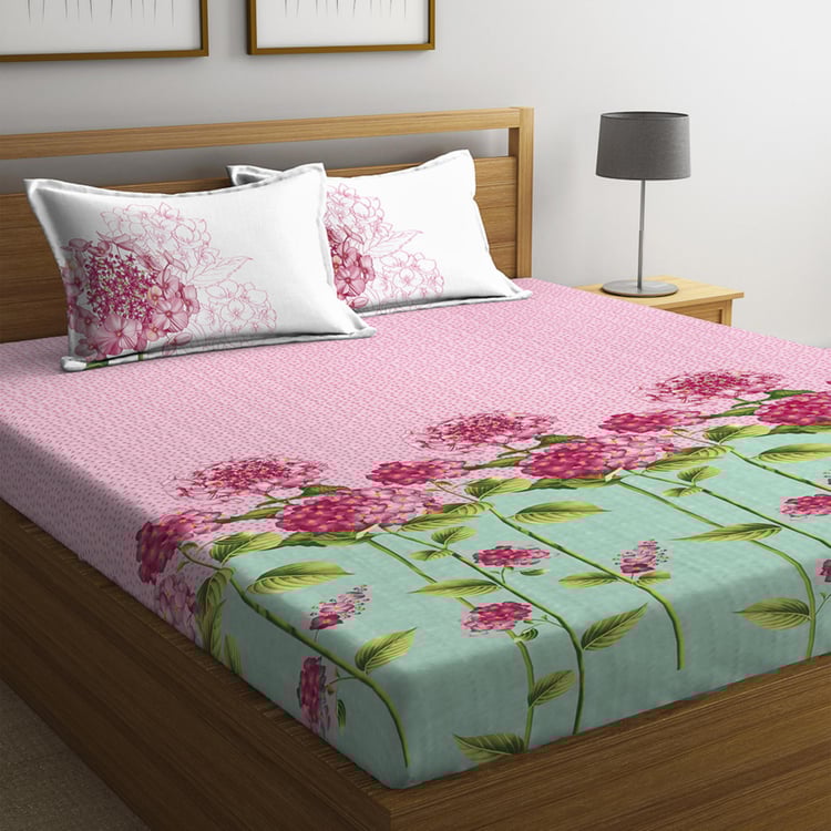 Buy PORTICO Magnum Printed Cotton Double Bedsheet Set Of 3 Pcs. from