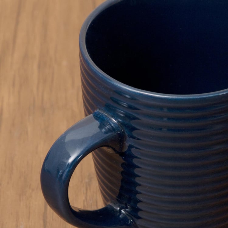 Colour Connect Textured Mugs - Stoneware -260 ml -Mug 12 cm  L x 8.5 cm  W x 10 cm  H -Blue