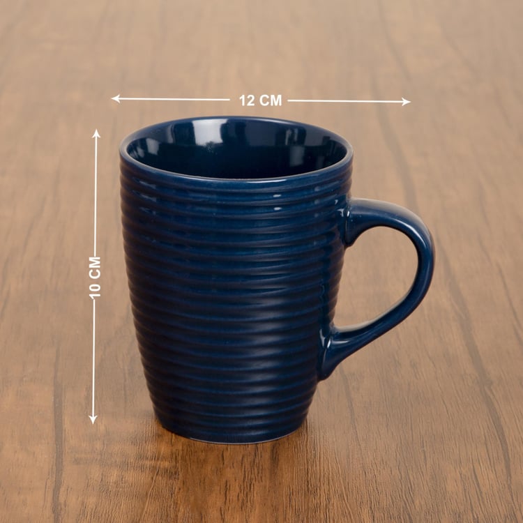 Colour Connect Textured Mugs - Stoneware -260 ml -Mug 12 cm  L x 8.5 cm  W x 10 cm  H -Blue