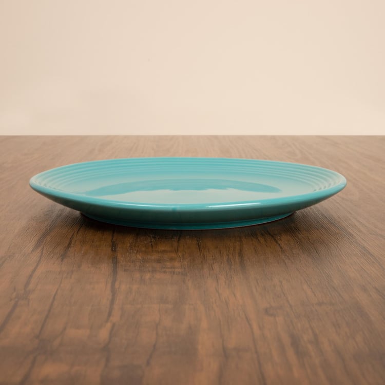 Colour Connect Textured Dinner Plates - Stoneware - Dinner Plate 26 cm x 26 cm x 2.5 cm -Blue