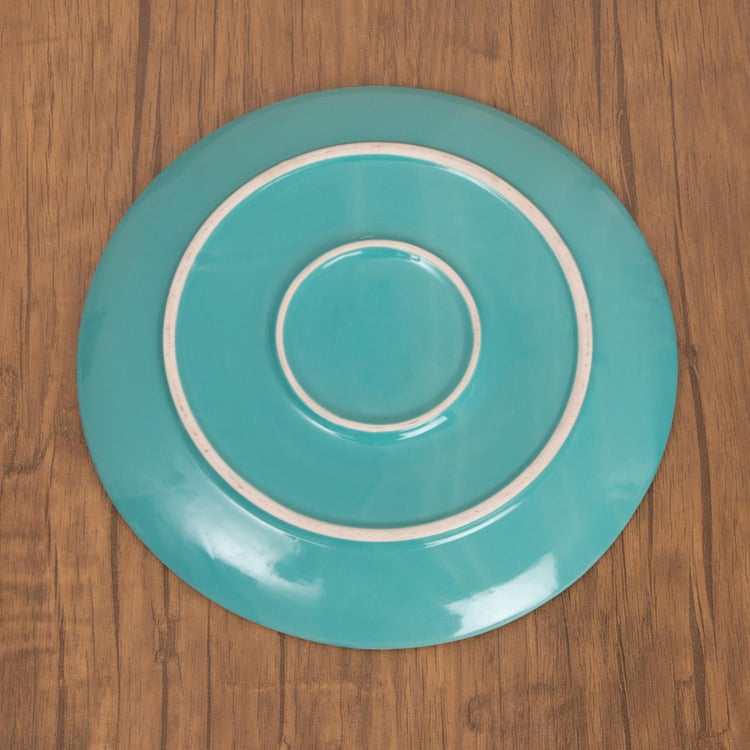 Colour Connect Textured Dinner Plates - Stoneware - Dinner Plate 26 cm x 26 cm x 2.5 cm -Blue