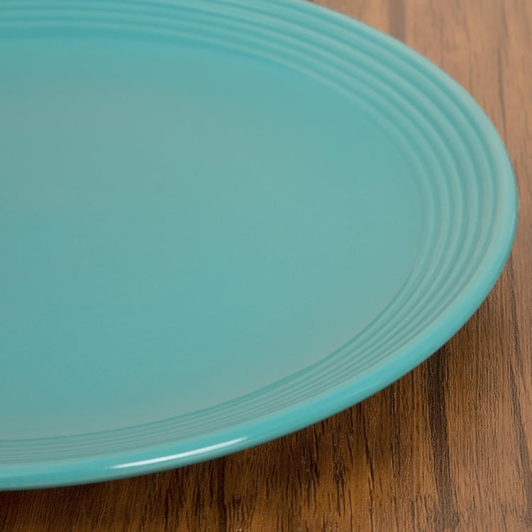 Colour Connect Textured Dinner Plates - Stoneware - Dinner Plate 26 cm x 26 cm x 2.5 cm -Blue