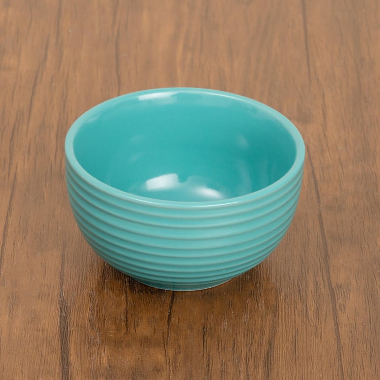 Colour Connect Textured Curry Bowls  - Stoneware -  Katori - 10 cm x 10 cm x 6 cm  - Microwave Compatible -  Blue