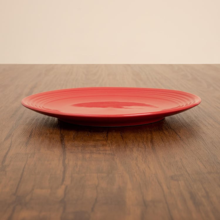 Colour Connect Solid Side Plate - Stoneware - Side Plate 20 cm x 20 cm x 2 cm -Red
