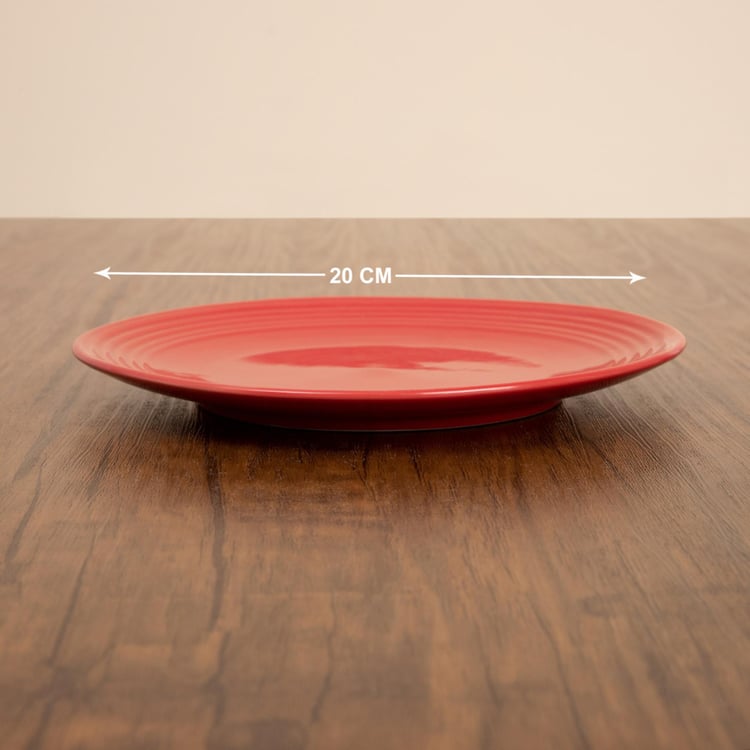 Colour Connect Solid Side Plate - Stoneware - Side Plate 20 cm x 20 cm x 2 cm -Red