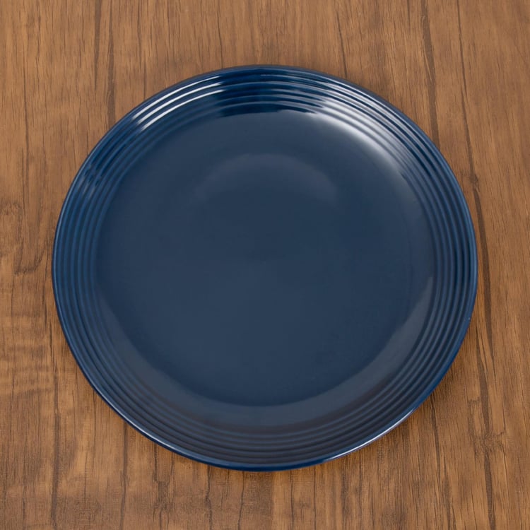 Colour Connect Solid Dinner Plates - Stoneware - Dinner Plate 26 cm x 26 cm x 3 cm -Blue