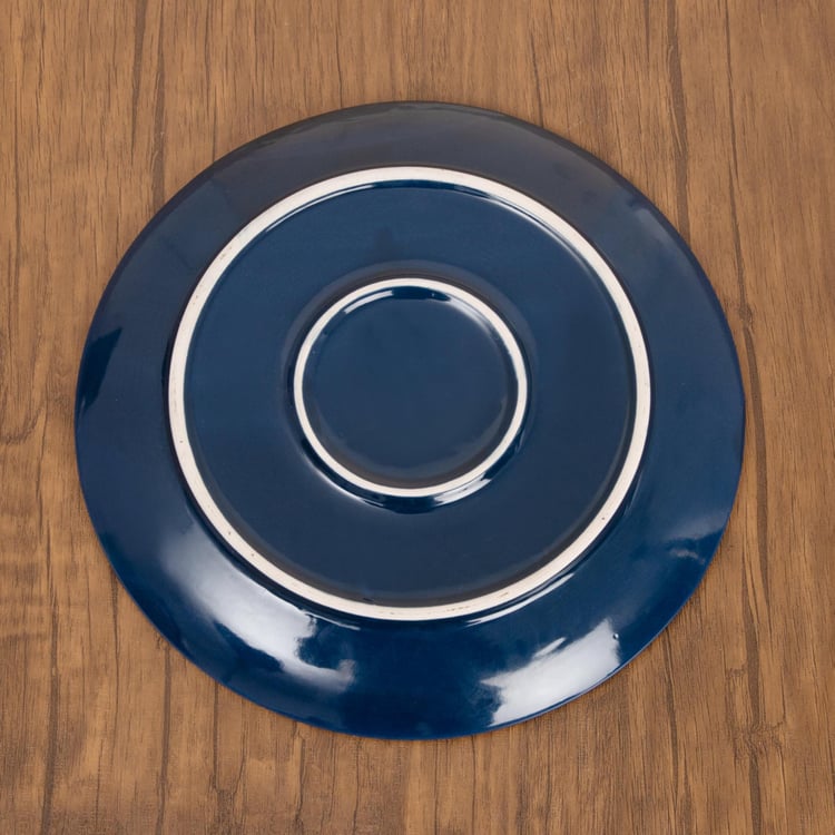 Colour Connect Solid Dinner Plates - Stoneware - Dinner Plate 26 cm x 26 cm x 3 cm -Blue