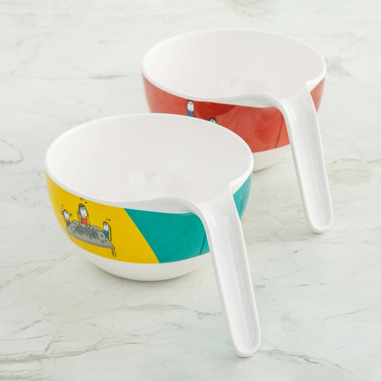 Happiness Printed Noodle Bowls - Set of 2