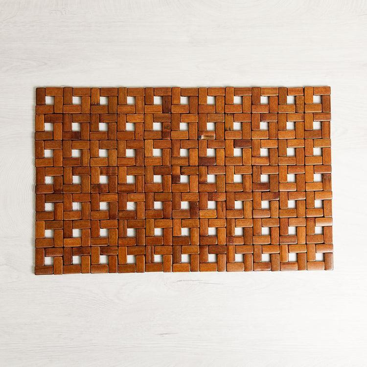 Bamboo Anchor Textured Placemat - Bamboo - Placemat 30 cm  L x 45 cm  W -Brown