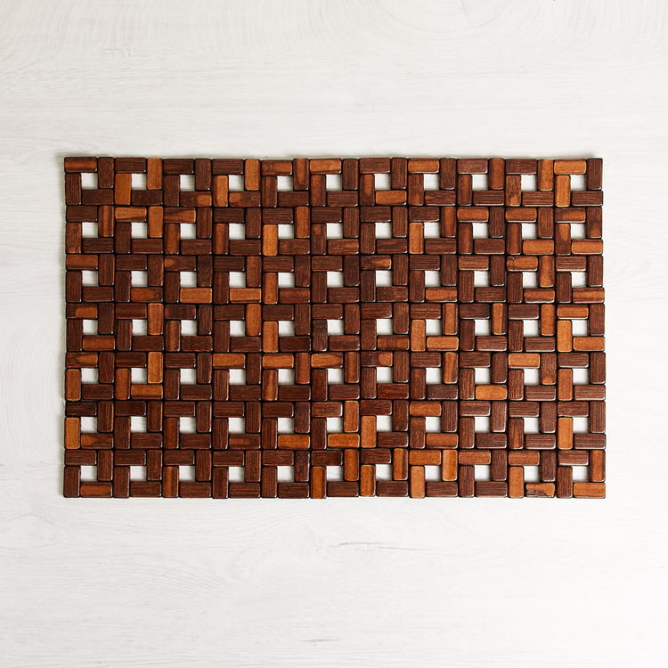 Bamboo Anchor Textured Placemat - Bamboo - Placemat 30 cm  L x 45 cm  W -Brown