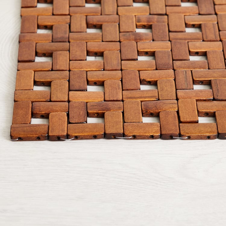 Bamboo Anchor Textured Placemat - Bamboo - Placemat 30 cm  L x 45 cm  W -Brown