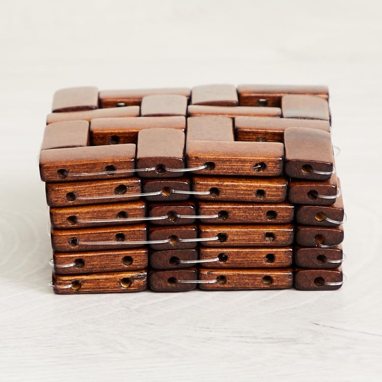 Bamboo Anchor Brown Solid Coasters - Set of 6