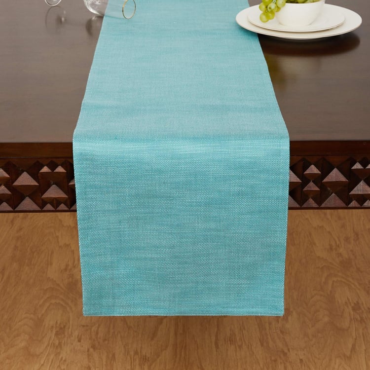 Colour Connect Textured Runner - Cotton - Table Runner 181 cm x 34 cm -Blue