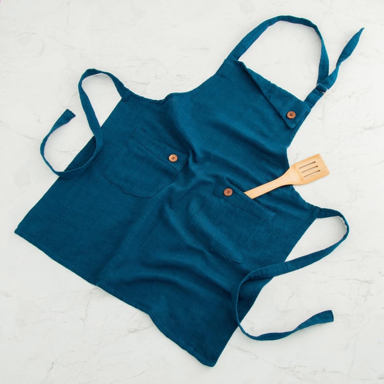 Colour Connect Solid Aprons - Cotton - Apron 60 cm x 74 cm -Blue