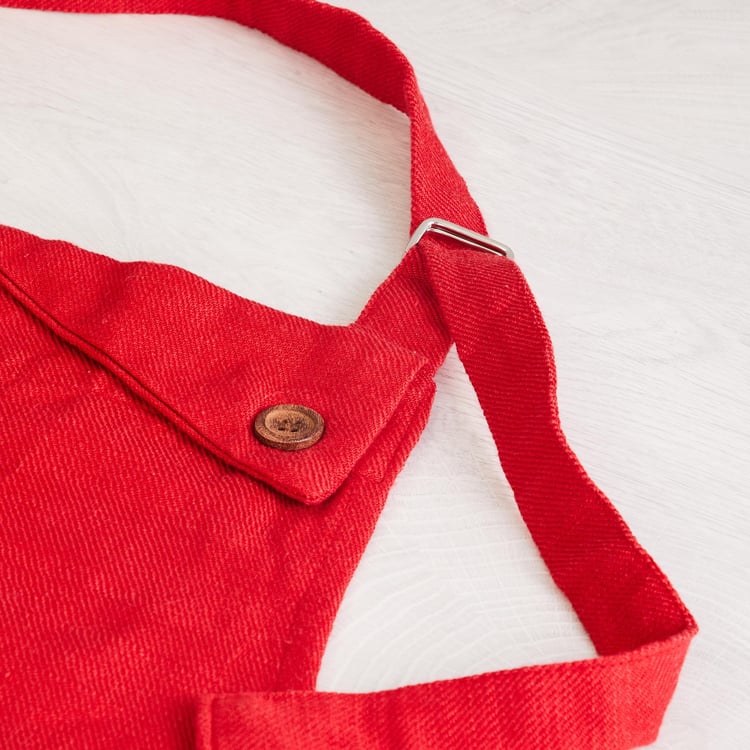 Colour Connect Solid Aprons - Cotton - Kitchen Apron 60 cm L x 74 cm W -Red