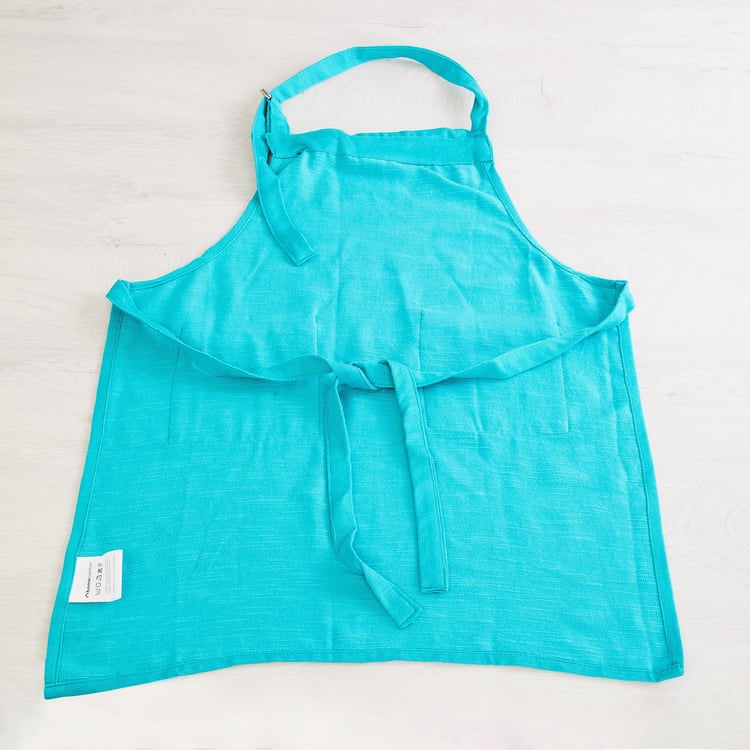 Colour Connect Solid Aprons - Cotton - Kitchen Apron 60 cm  L x 74 cm  W -Blue