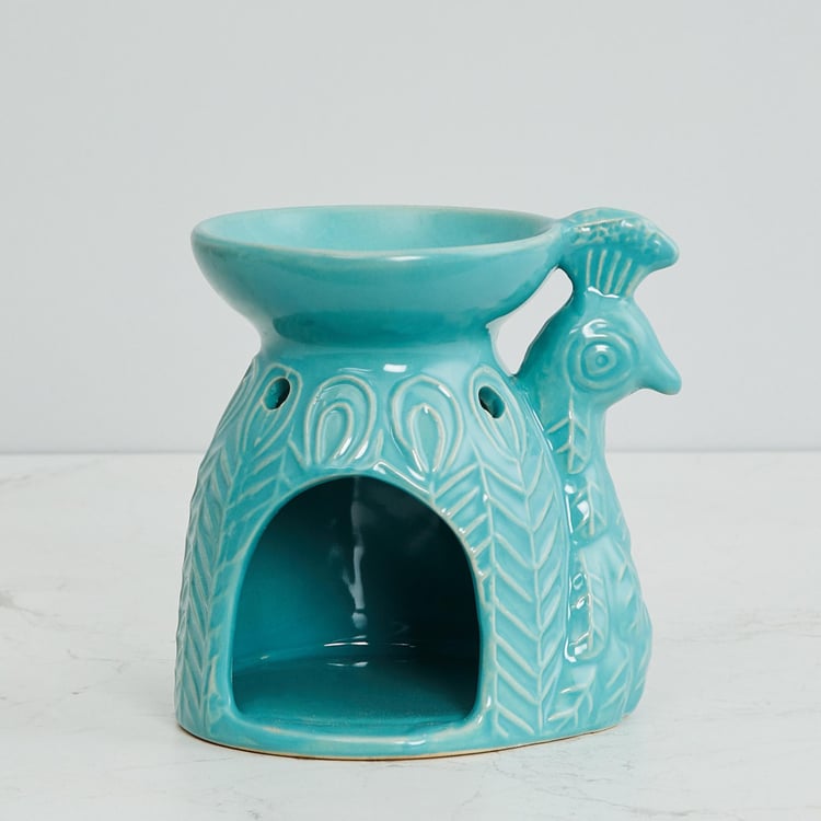 Serene-Adah Peacock Ceramic Oil Burner
