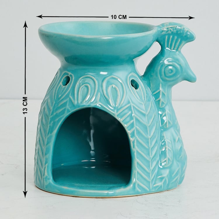 Serene-Adah Peacock Ceramic Oil Burner